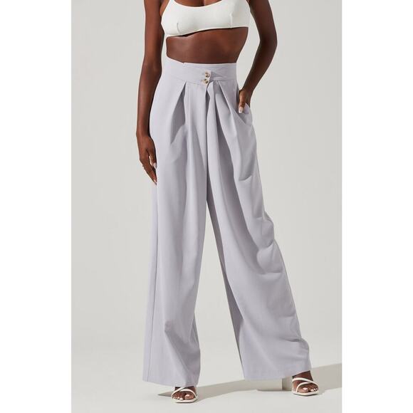 ASTR the label black Boyfriend Criss Cross Pleated Wide Leg Pants size XL NWT - Picture 5 of 10